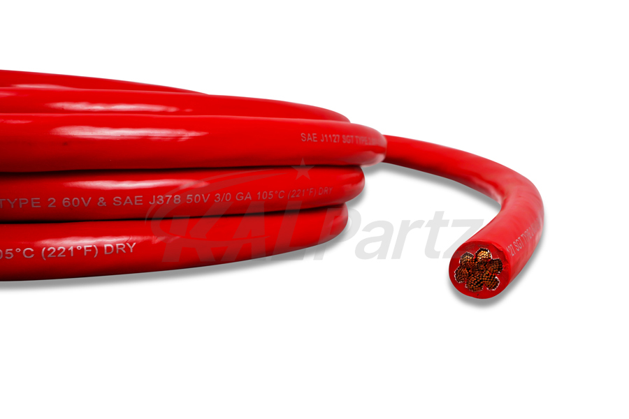 Automann Wire Starter Cable 3/0 GA 25ft Red | Kal Partz